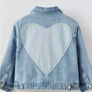 Zara Baby Girls Heart Denim Jacket 9-12 Months NWT